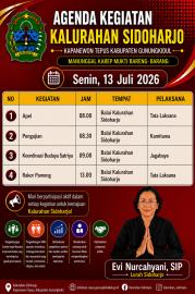 Agenda 13 Juli 2026